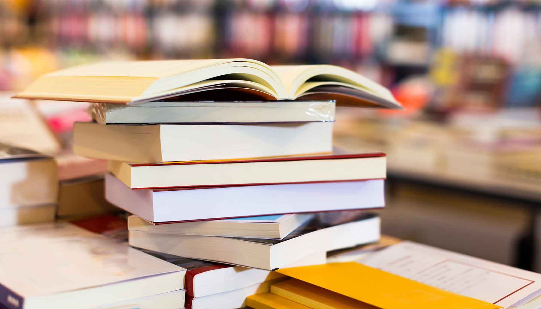 Stack of textbooks