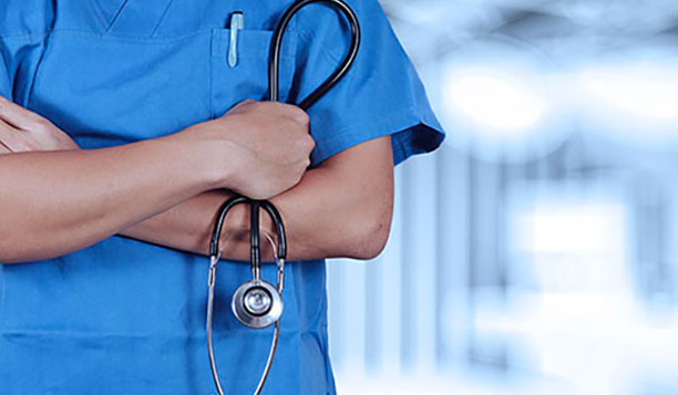 Nurse holding a stethoscope